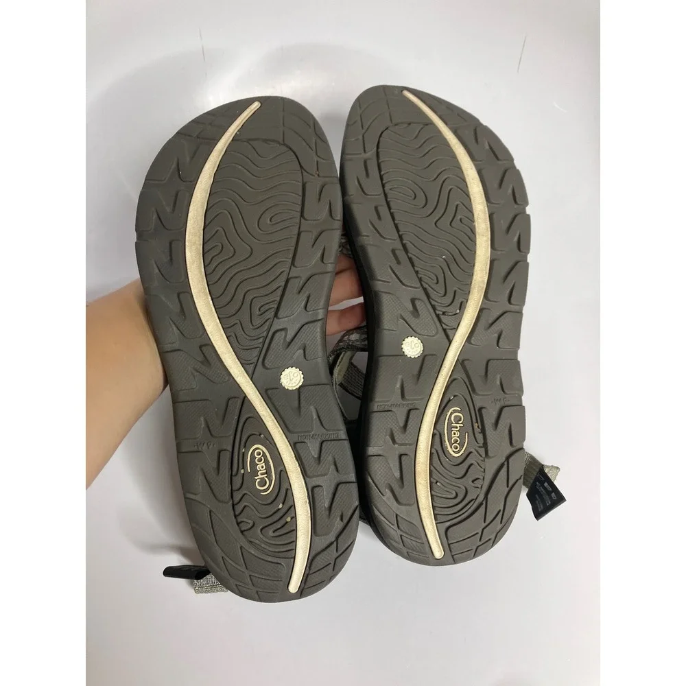 Chaco Z/Cloud 2 Sandals Women 9 Gray Excellent Strappy Athletic Toe Loop Sandals